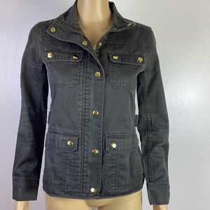 J Crew Relaxed Boyfriend Field Jacket Sz XS Military Green